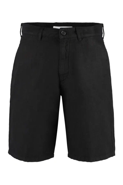 Department 5 Lond Cotton Blend Bermuda Shorts In Black