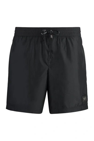 Dolce & Gabbana Nylon Swim Shorts In Black