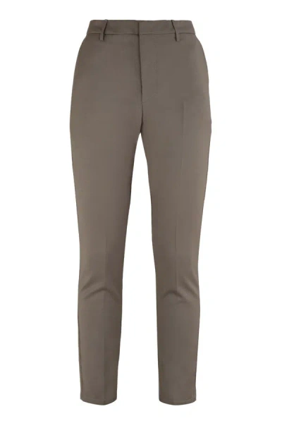 Dondup Ral Stretch Wool Trousers In Grey