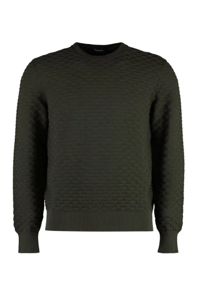 Drumohr Cotton Long Sleeve Sweater In Green