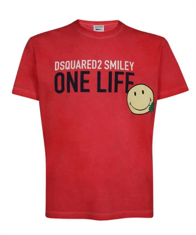 Dsquared2 Cotton Crew-neck T-shirt In Red