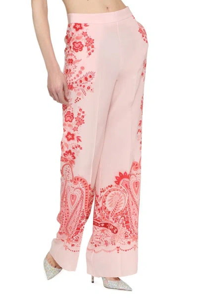 Etro Women's Lucy Blooming Paisley Lucy Silk Pants In Pink