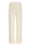 Fabiana Filippi Ivory White Cotton Blend Trousers In Panna