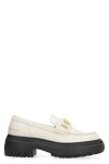 Fendi Graphy Leather Loafer In Bianco
