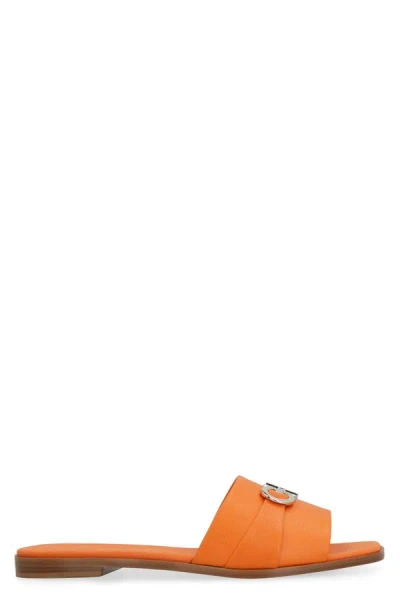 Ferragamo Gancini Slide In Orange