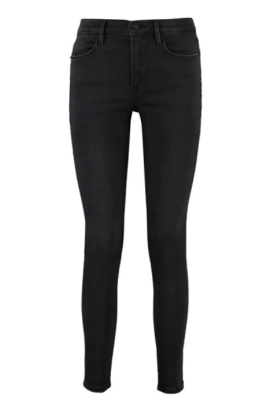 Frame High-rise Skinny Jeans In Black