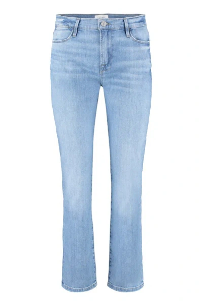 Frame Le High Ankle Straight Leg Jeans In Blue