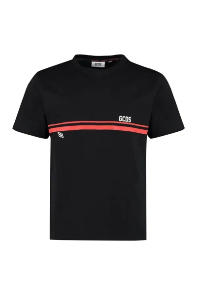 Gcds Cotton Crew-neck T-shirt In Black