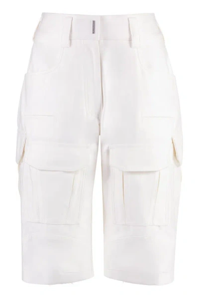 Givenchy Cargo Bermuda Shorts In Bianco