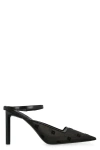 Givenchy Show Logo-embroidered Leather-trimmed Mesh Slingback Pumps In Black