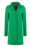 Herno Stretch Techno Jersey Trench Coat In Green