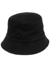 Isabel Marant Logo Embroidered Bucket Hat In Bkbk Black/black