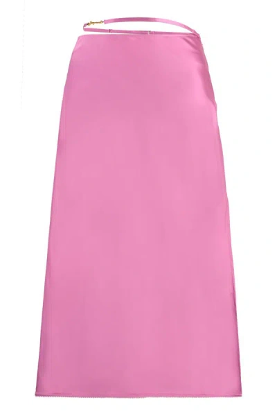 Jacquemus Logo-plaque Strap-detail Skirt In Pink