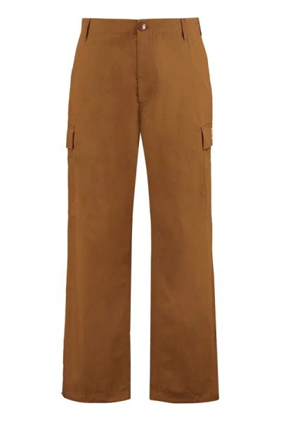 Kenzo Cotton Cargo-trousers In Brown