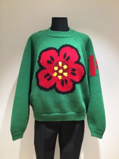 Kenzo Cotton Sweater In Green