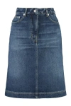 Kenzo Woman Denim Skirt Blue Size 25 Cotton In Denim
