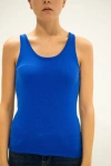 La Rose Blue Cotton Tank Top