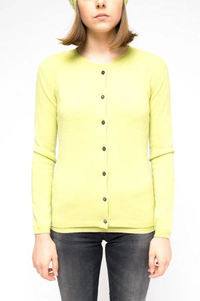 La Rose Cardigan Cashmere Asparagus In Multicolor