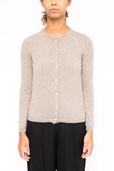 La Rose Cardigan Cashmere Beige In Grigio Melange