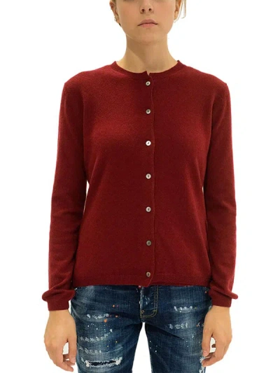 La Rose Cardigan Cashmere Bordeaux In Red