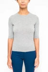 La Rose Grey Rownd Neck Sweater Top