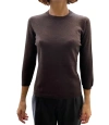 LA ROSE LA ROSE MAGLIA 3/4 CASHMERE MARRONE