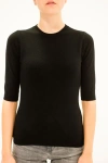 La Rose Black Round Neck Sweater Top