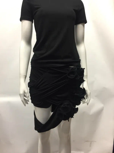 Magda Butrym Flower Embellished Mini Skirt In Black