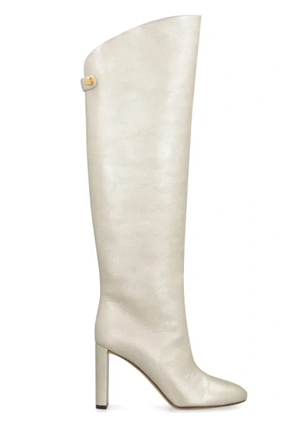 Maison Skorpios Adrianna 90mm Knee-high Boots In Gold
