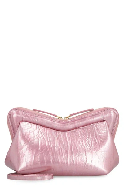 Mansur Gavriel Mini M Frame Leather Bag In Pink