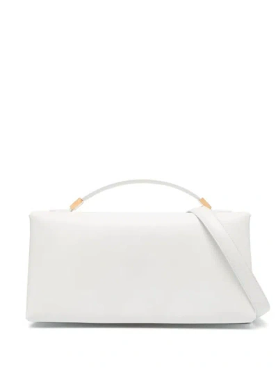 Marni Leather Tote Bag With Prisma Logo In White