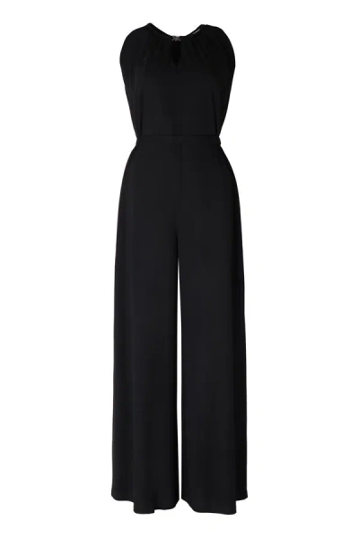 Max Mara Pascia Crepe Jumpsuit In Black