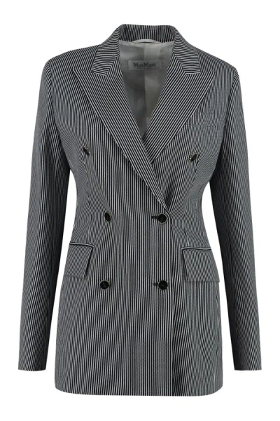 Max Mara Paste Pinstripe Blazer In Blue