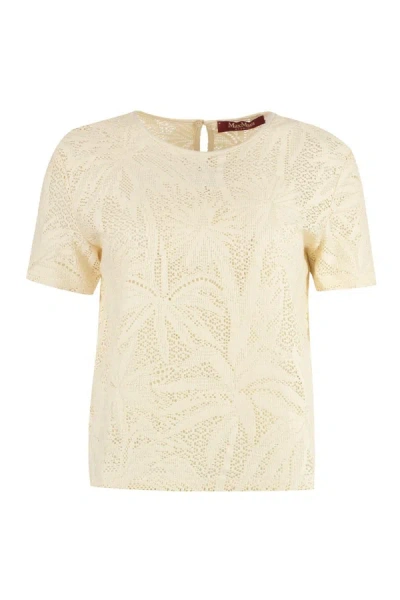 Max Mara Lettera T-shirt In Beige