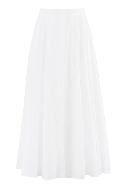 Max Mara Studio Sera Cotton Skirt In White