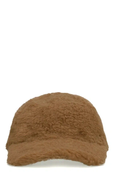 Max Mara Vegan Fur Hat In Camel