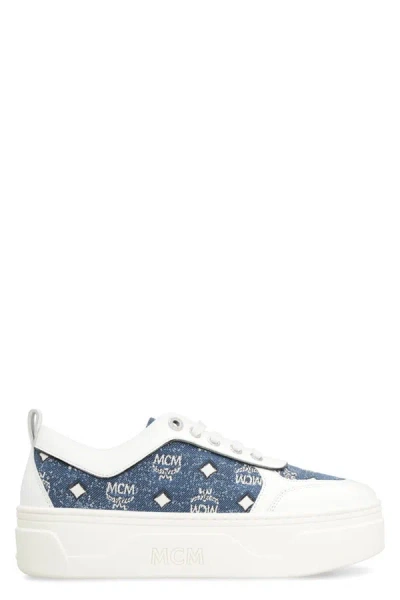 Mcm Skyward Platform Trainers In Denim