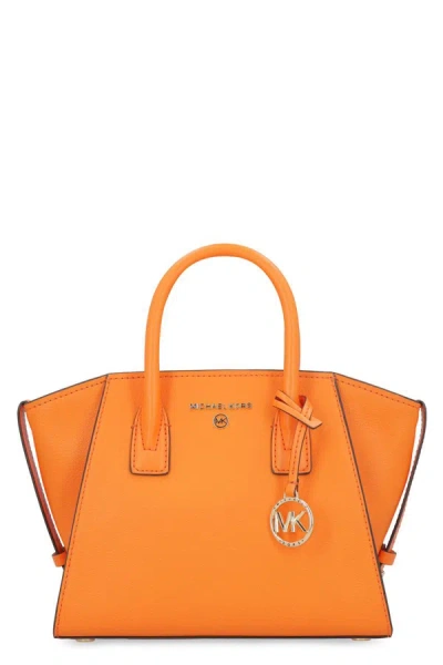 Michael Michael Kors Avril Small Leather Handbag In Orange