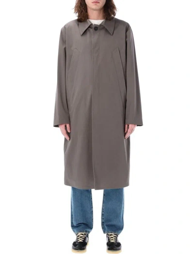 Mm6 Maison Margiela Cotton Twill Trenchcoat In Taupe