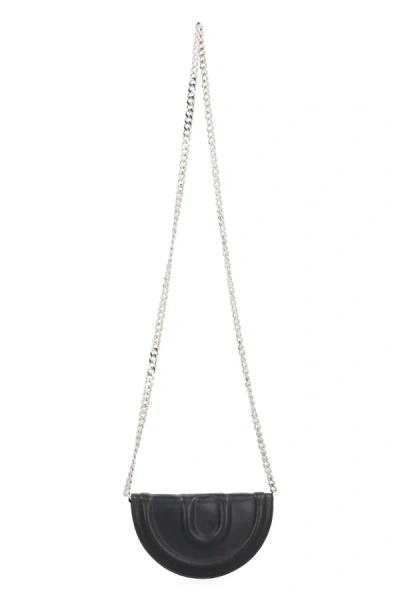 Mm6 Maison Margiela Leather Mini Crossbody Bag In Black