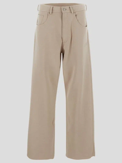 Mm6 Maison Margiela Trousers In Natural