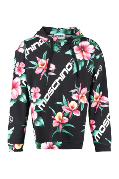 Moschino Cotton Hoodie In Multicolor