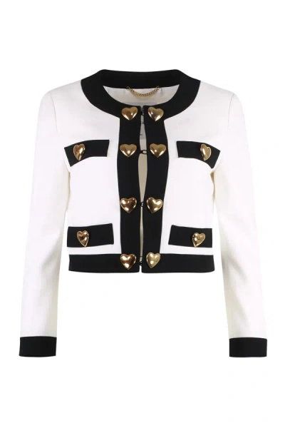 Moschino Crepe Jacket In White