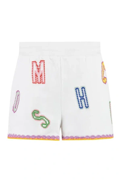 Moschino Embroidered Sweatshorts In White