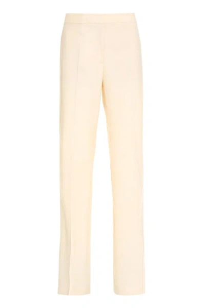 Moschino Virgin Wool Trousers In Panna