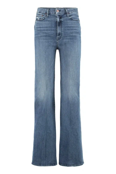 Mother Roller Skimp Wide-leg Jeans In Denim