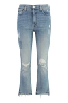 MOTHER MOTHER THE INSIDER CROP STEP FRAY STRETCH COTTON JEANS