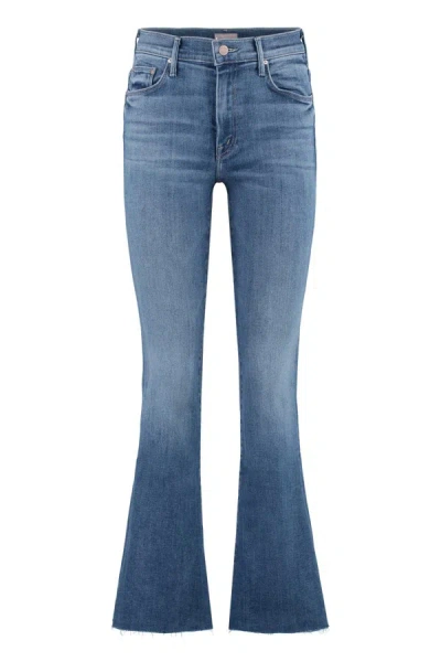 Mother The Weekender Fray 5-pocket Straight-leg Jeans In Denim