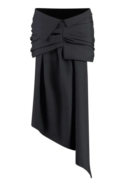 Off-white Wool Skirt In Black