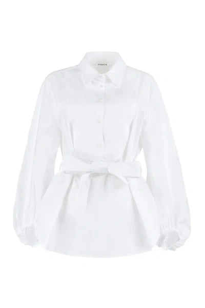 P.a.r.o.s.h Belted Shirt In White
